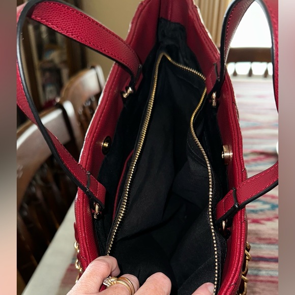 Marc New York - Andrew Marc / Large Red Tote with many pockets - Picture 5 of 5